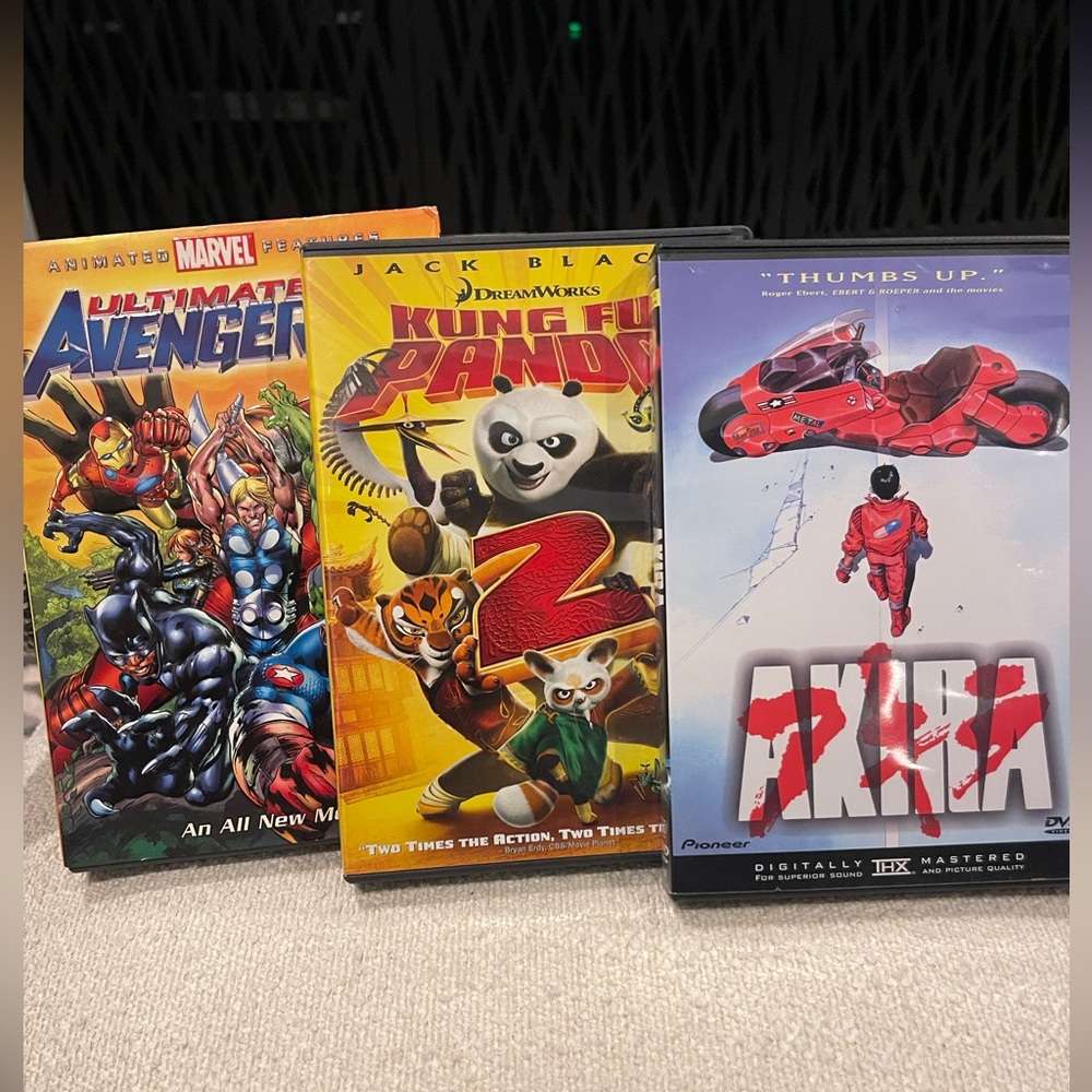 Marvel Avenger, Kung Fu Panda and Akira  Multicolor DVD